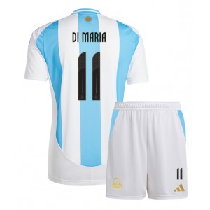 Fotbalové Dres Argentina Angel Di Maria #11 Dětské Domácí Oblečení Copa America 2024 Krátký Rukáv (+ trenýrky)